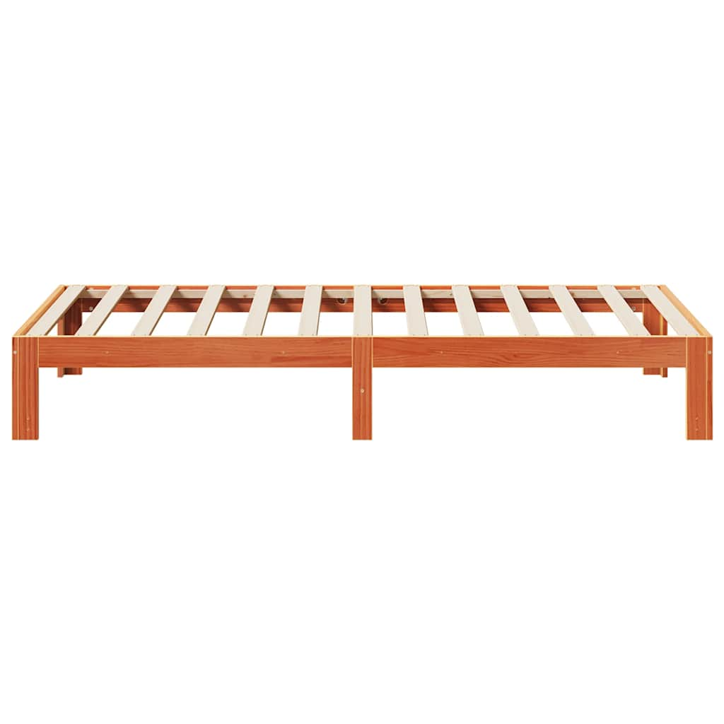 Solid wood bed without mattress wax brown 80x200 cm pinewood