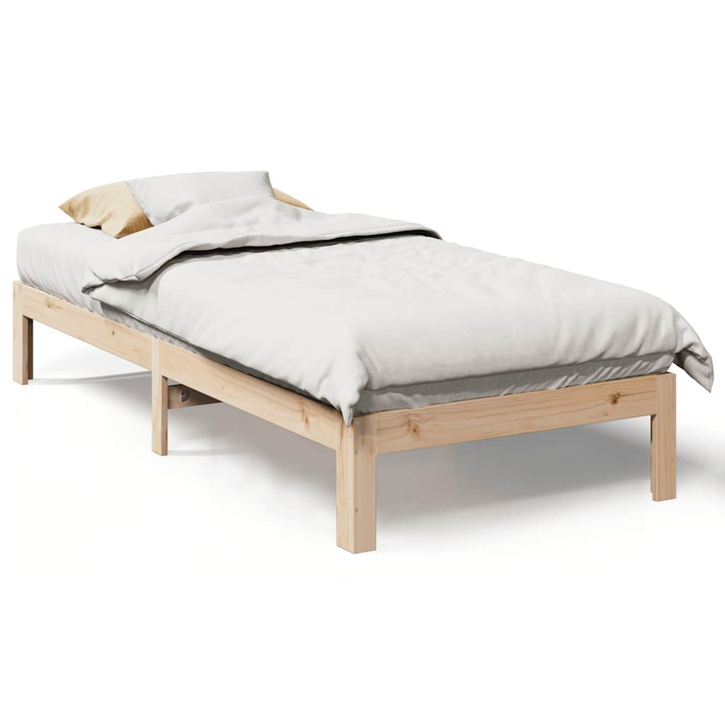 Solid wood bed without mattress 90x200 pinewood