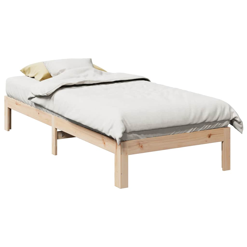 Solid wood bed without mattress 90x200 pinewood