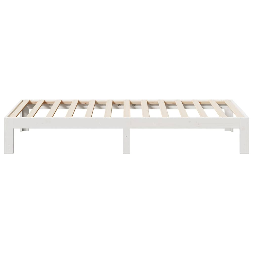 Solid wood bed without mattress white 90x200 cm pinewood