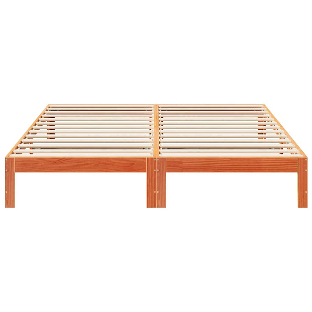 Solid wood bed without mattress wax brown 180x200 pinewood