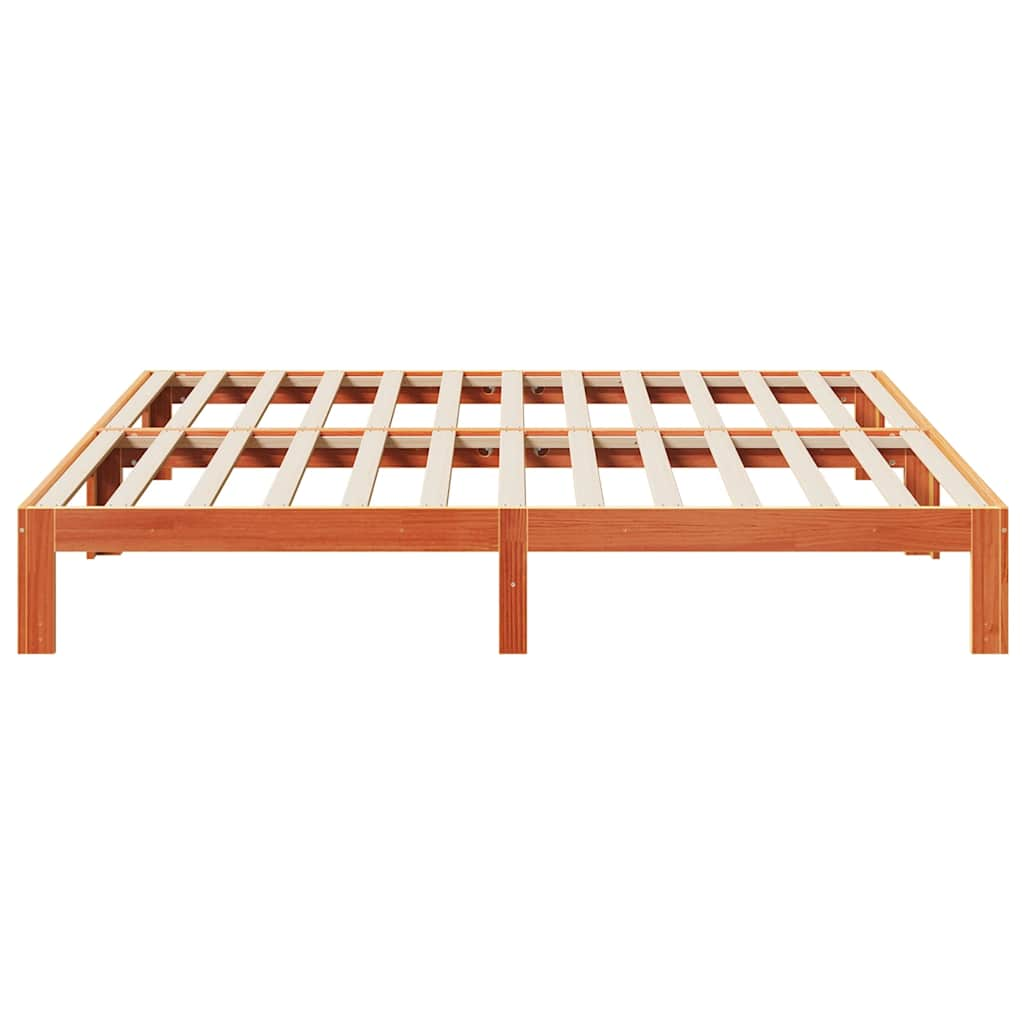 Solid wood bed without mattress wax brown 180x200 pinewood