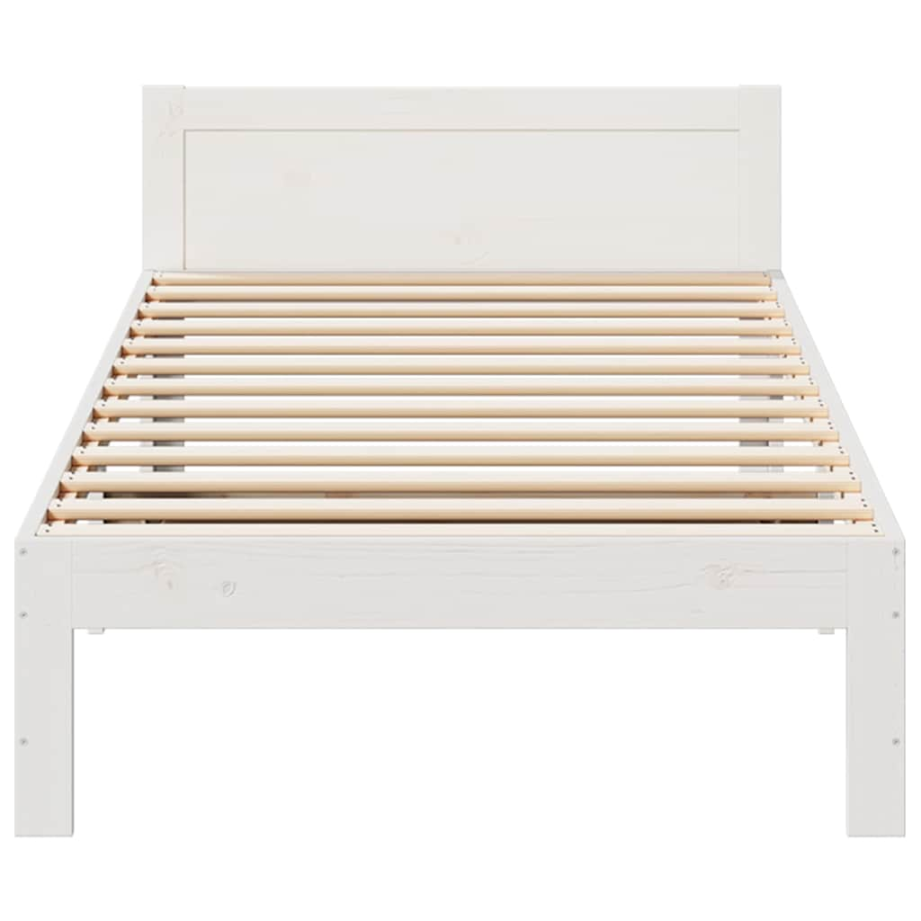 Solid wood bed without mattress white 80x200 cm pinewood