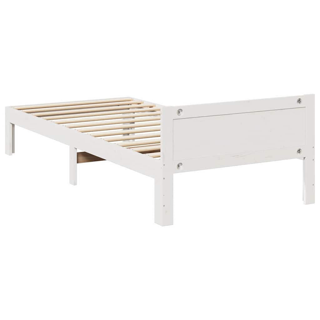 Solid wood bed without mattress white 80x200 cm pinewood