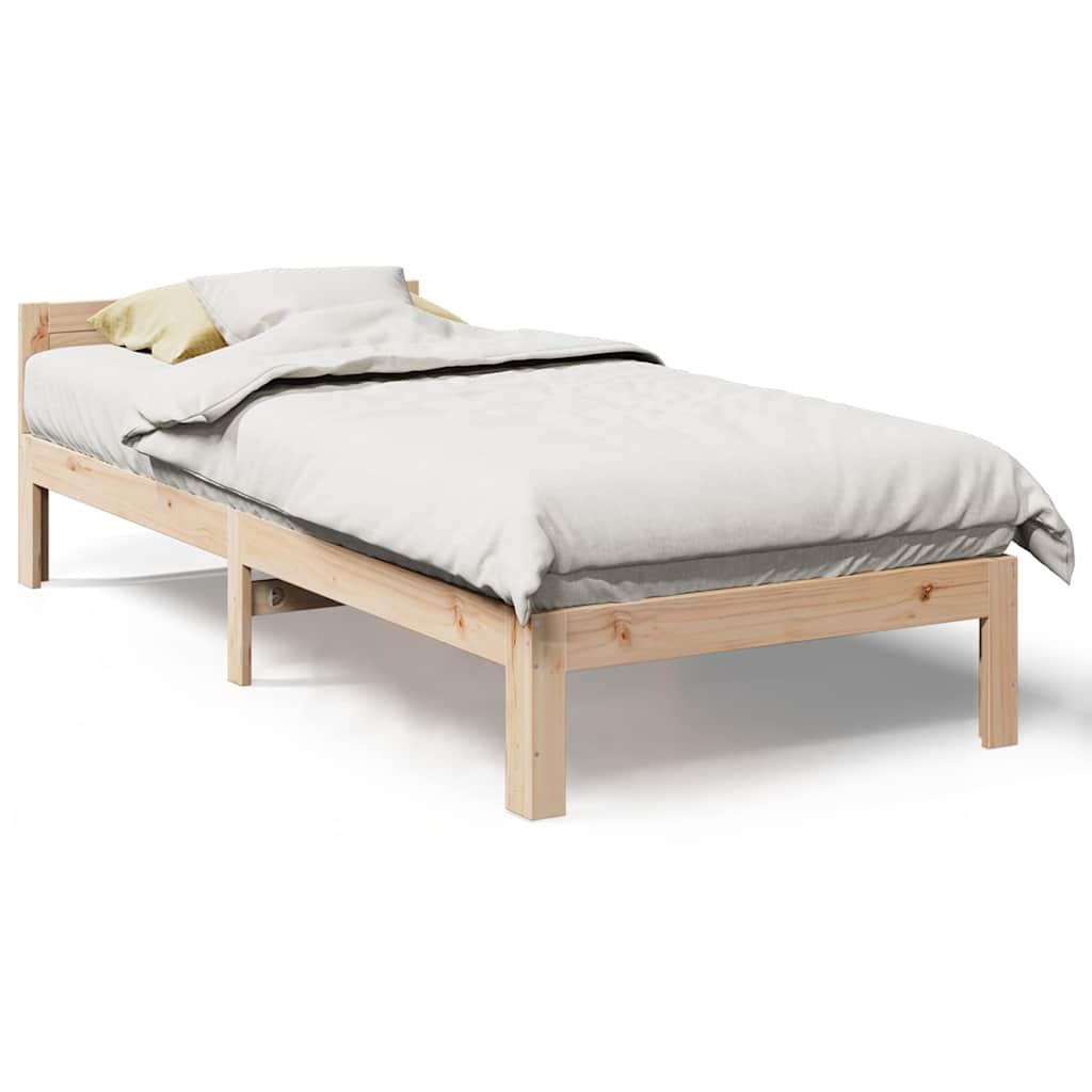 Solid wood bed without mattress 90x200 pinewood