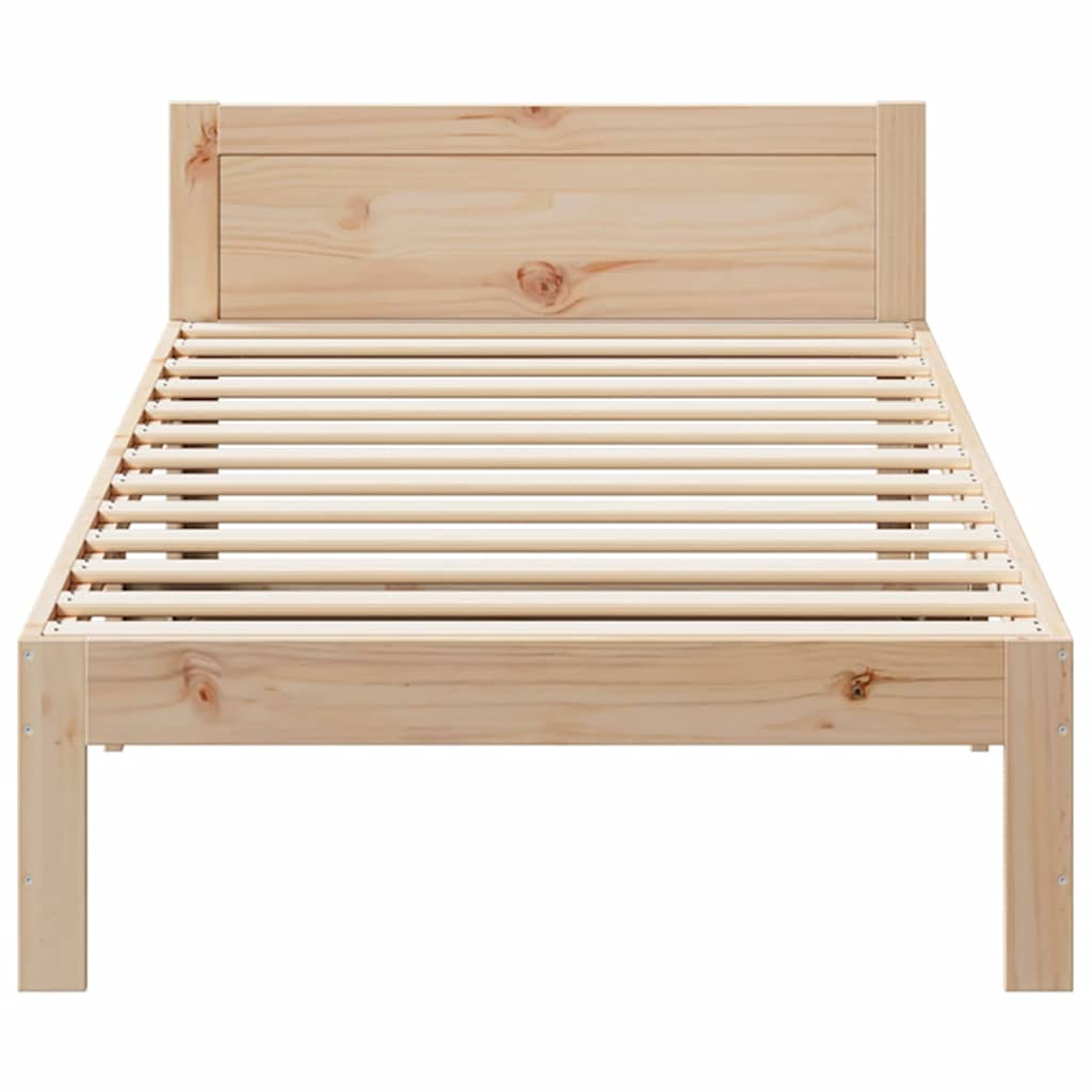 Solid wood bed without mattress 90x200 pinewood