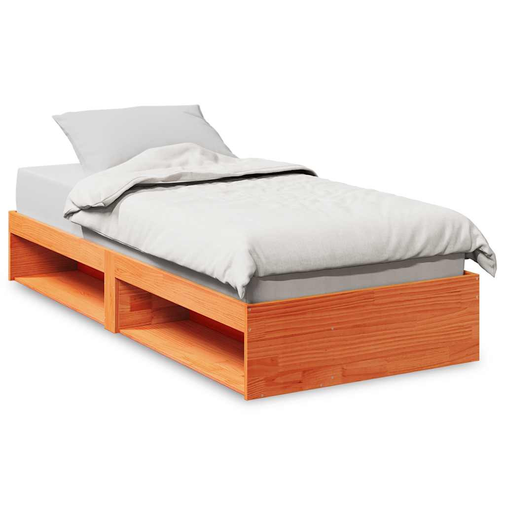 Daybed without mattress wax brown 100x200 cm solid pine wood