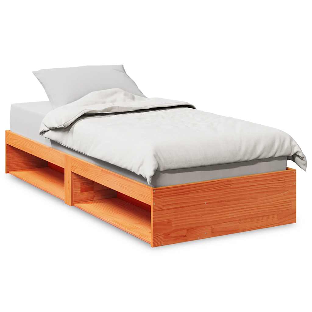 Daybed without mattress wax brown 90x190 cm solid pine wood