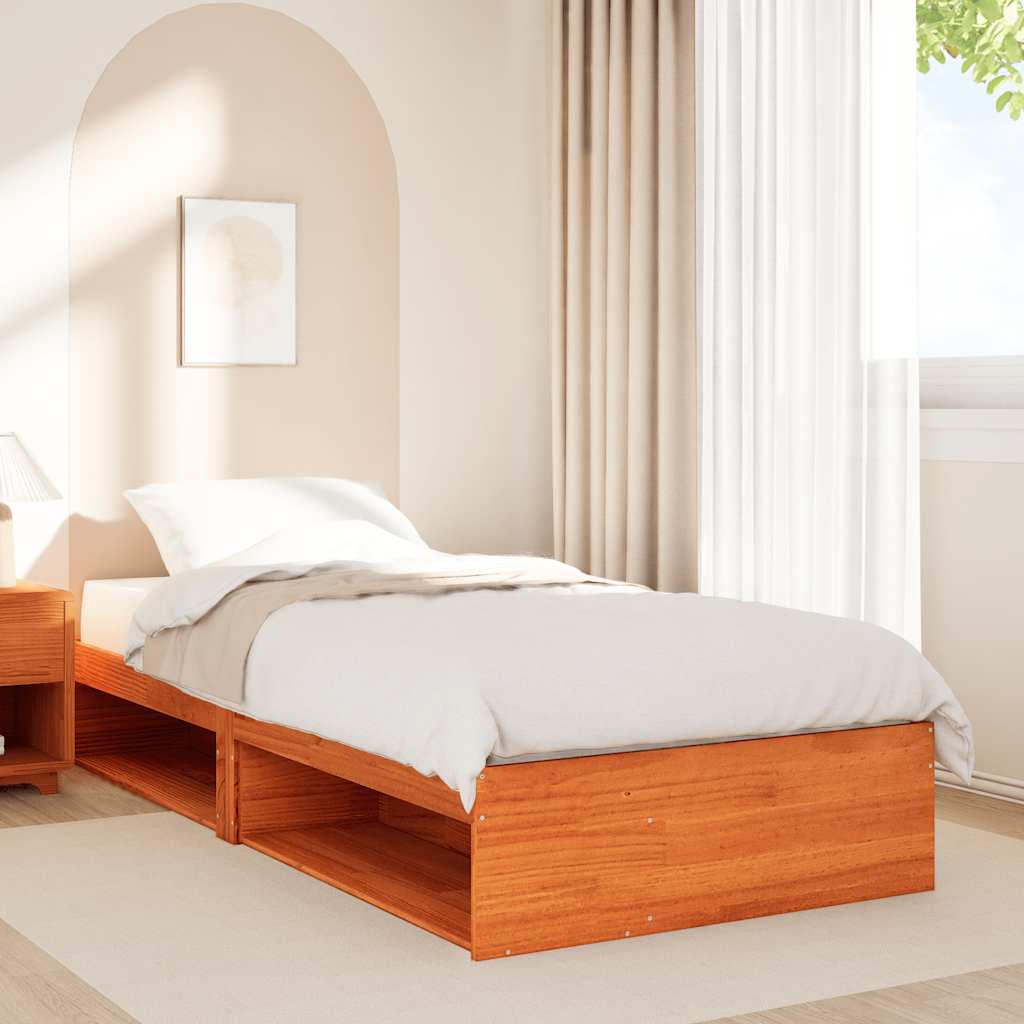 Daybed without mattress wax brown 90x190 cm solid pine wood