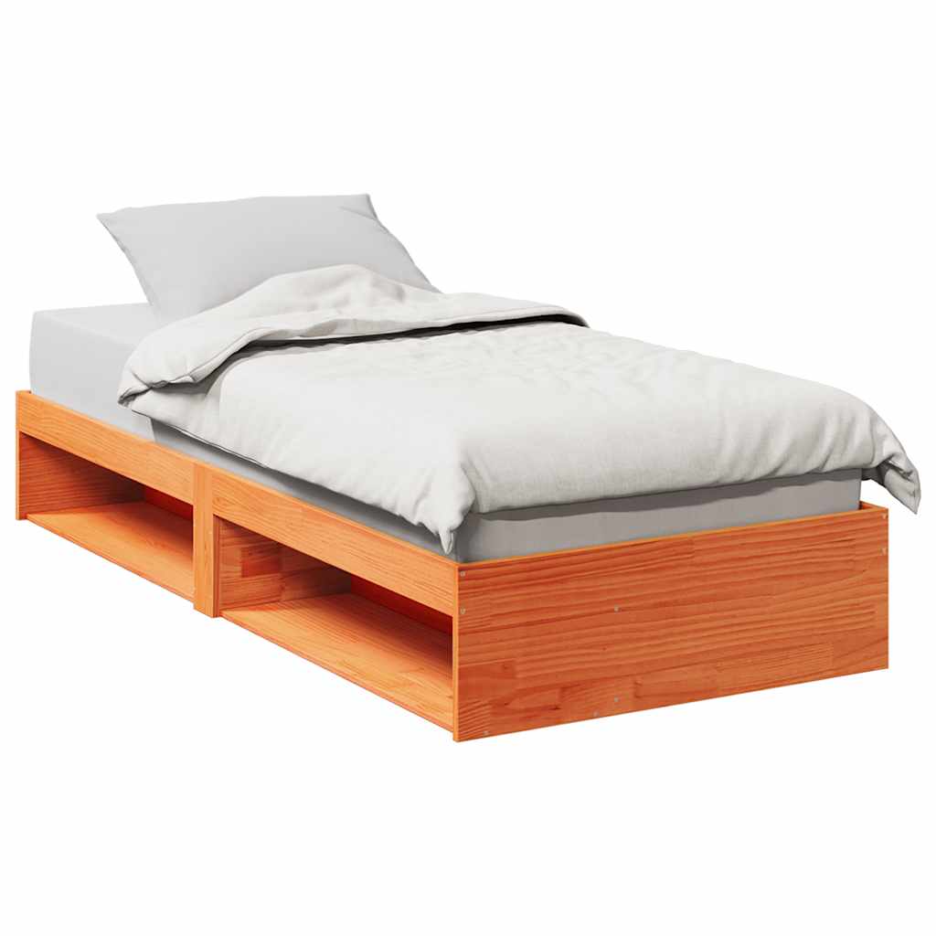 Daybed without mattress wax brown 90x190 cm solid pine wood