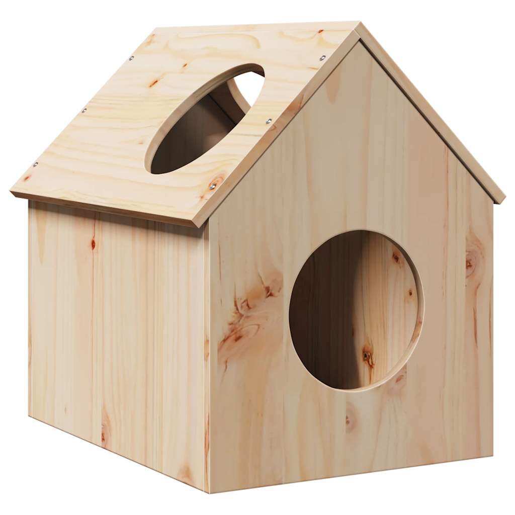 Cat house 41x50x50 cm solid pine wood