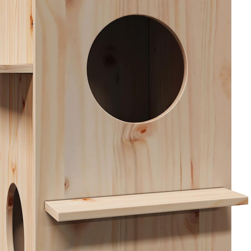 Cat house 43x43x60 cm solid pine wood