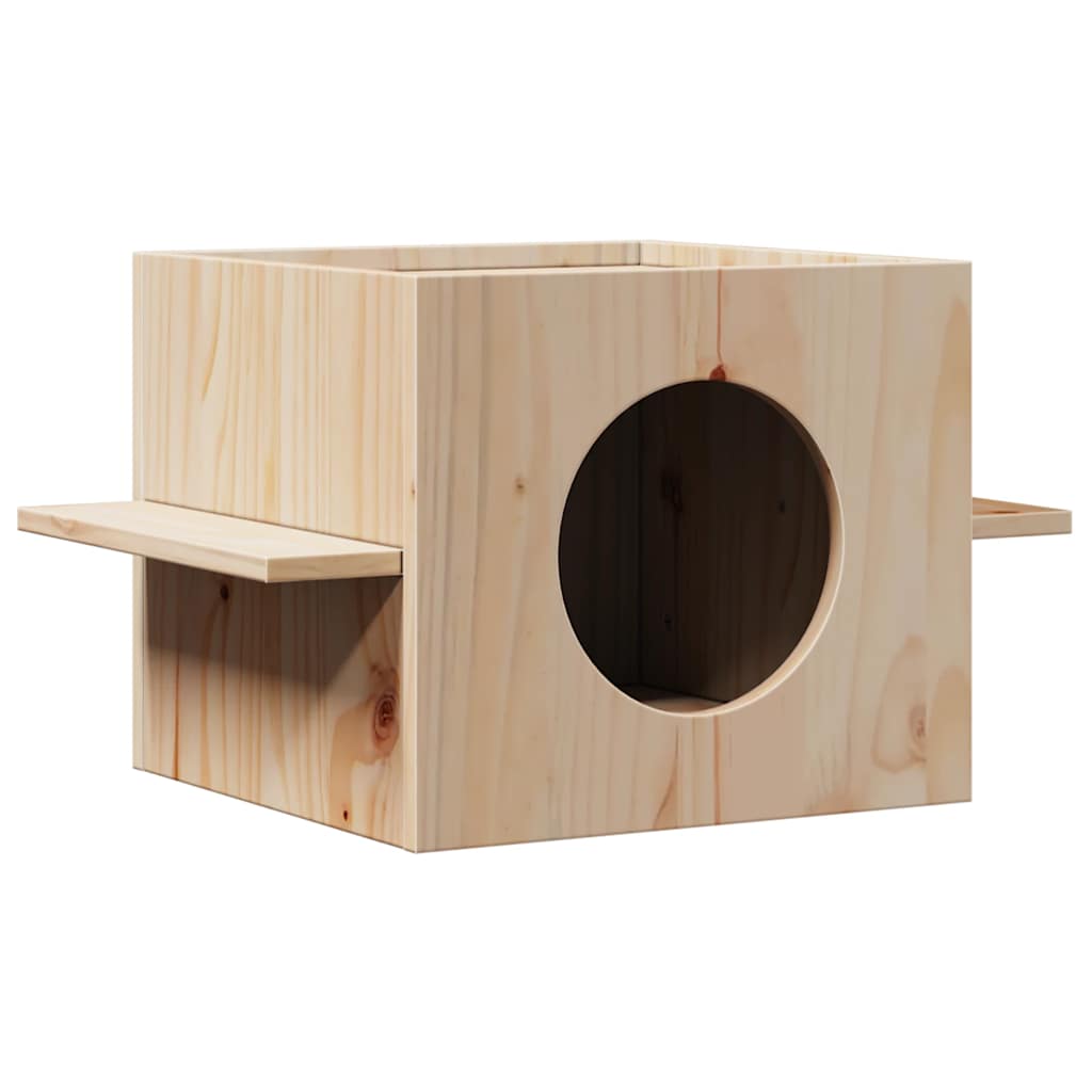 Cat house 51x35x30 cm solid pine wood