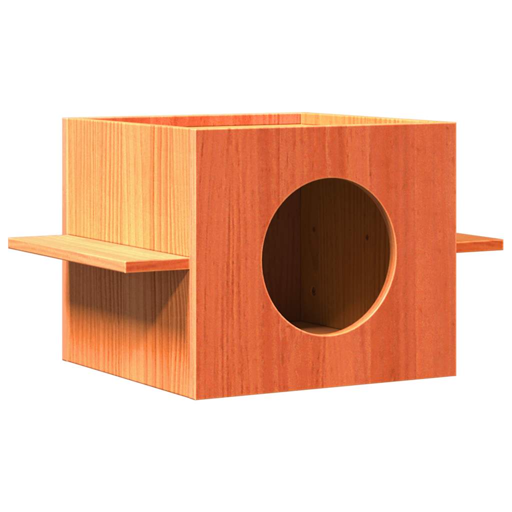 Cat House Wax Brown 51x35x30 cm Solid Pine Wood