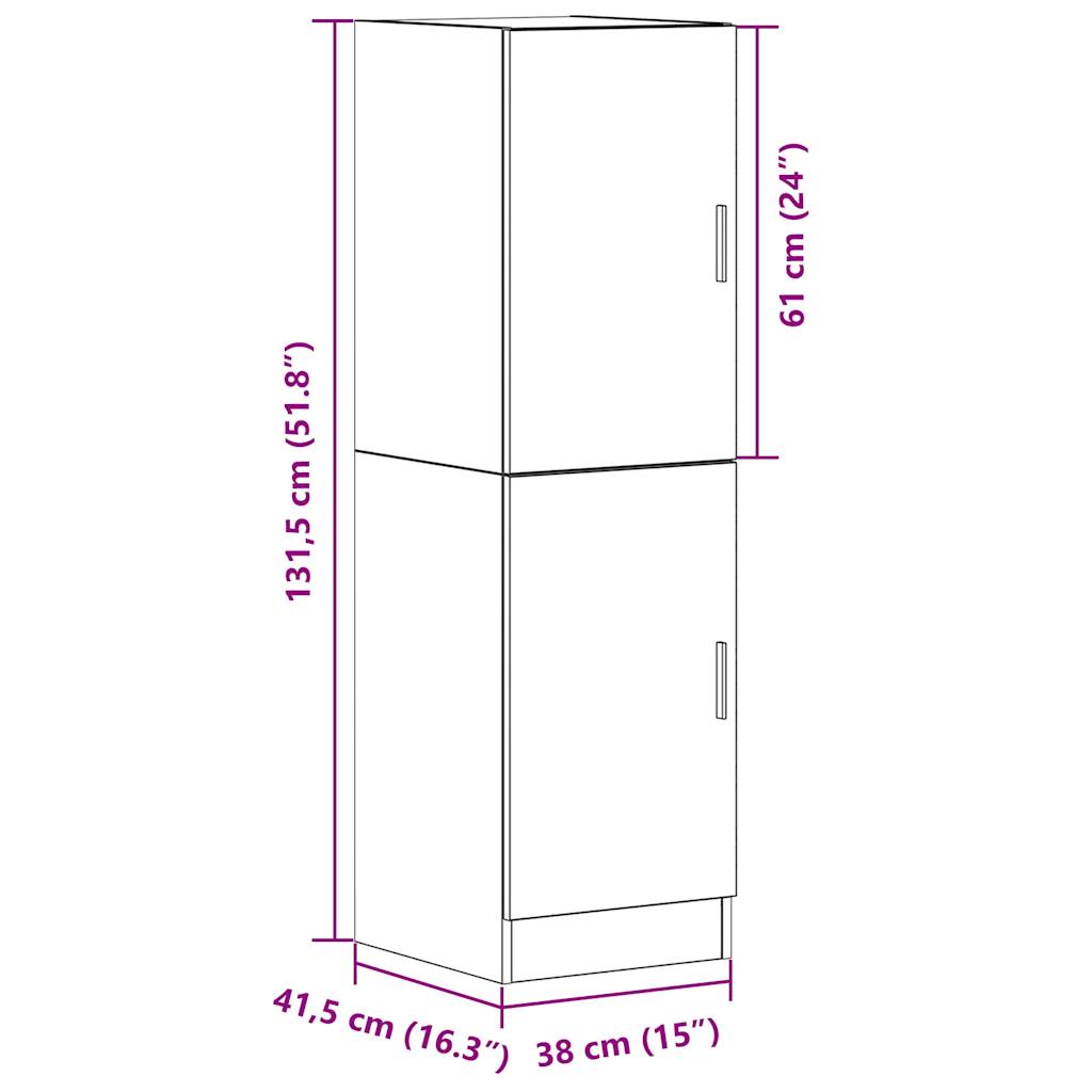 Kitchen Cabinet White 38x41.5x131.5 cm Wood Material