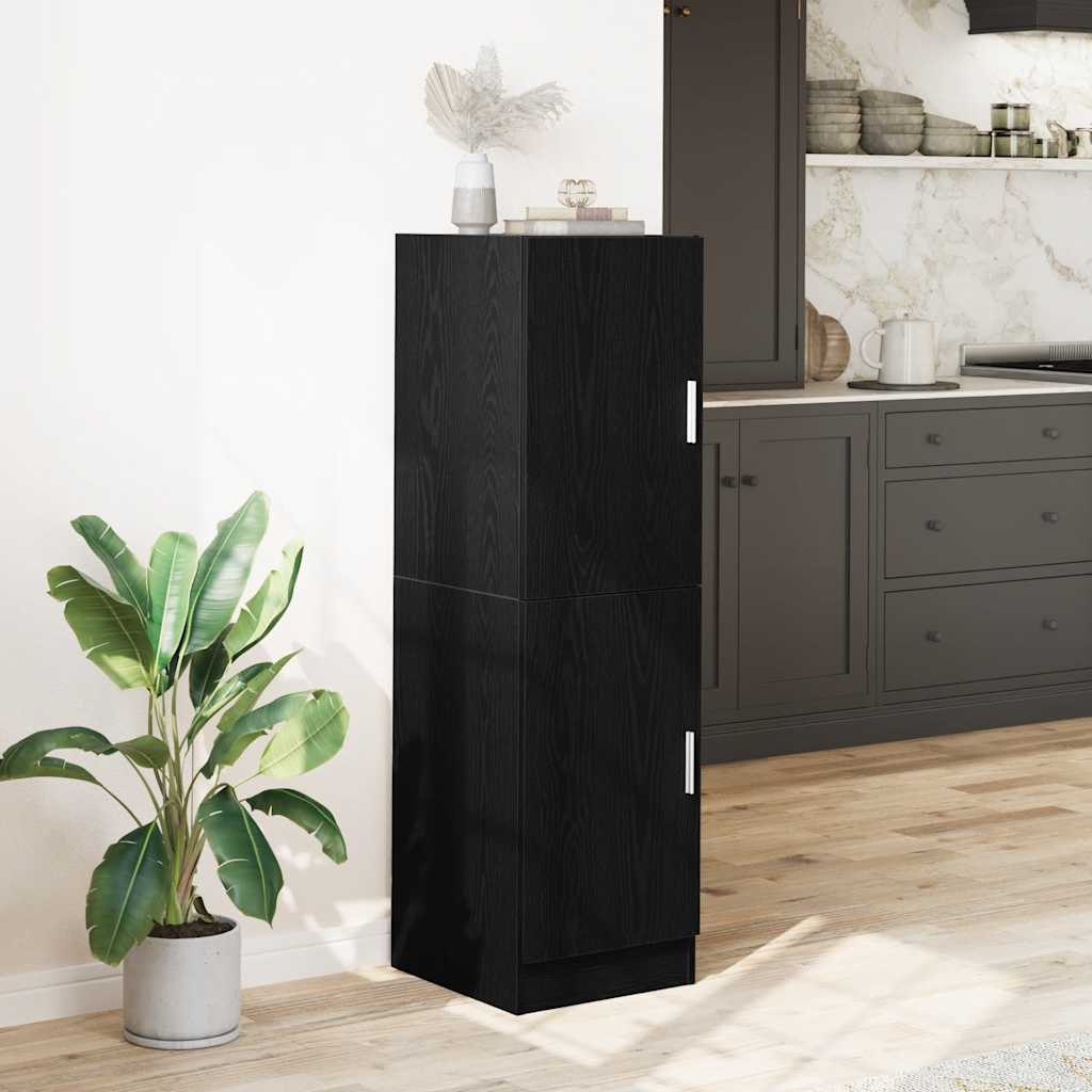 Kitchen Cabinet Black 38x41.5x131.5 cm Wood Material