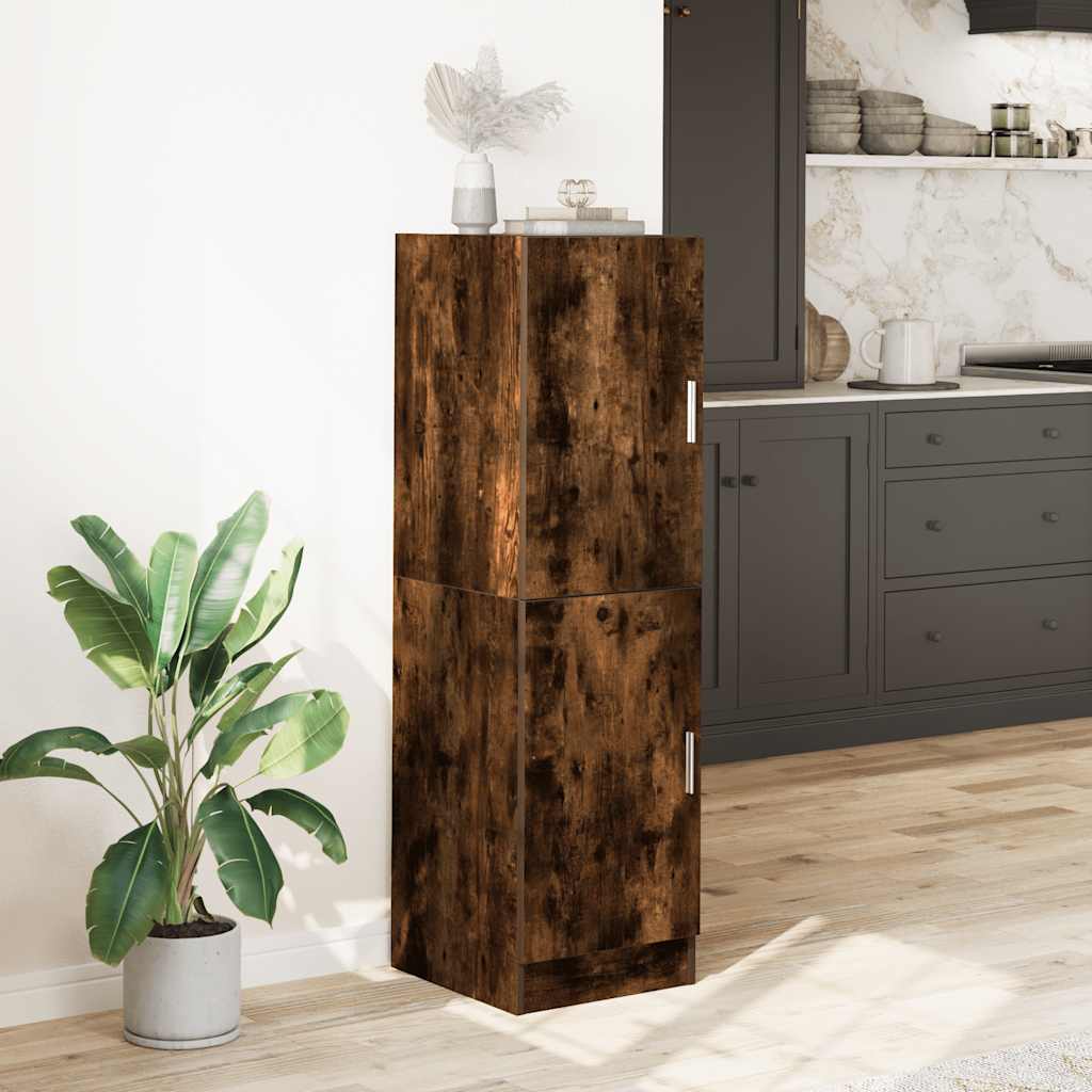 Kitchen Cabinet Smoked Oak 38x41.5x131.5 cm Wood Material