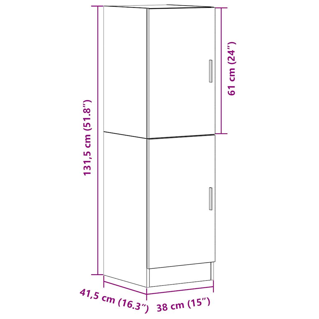 Kitchen Cabinet Smoked Oak 38x41.5x131.5 cm Wood Material