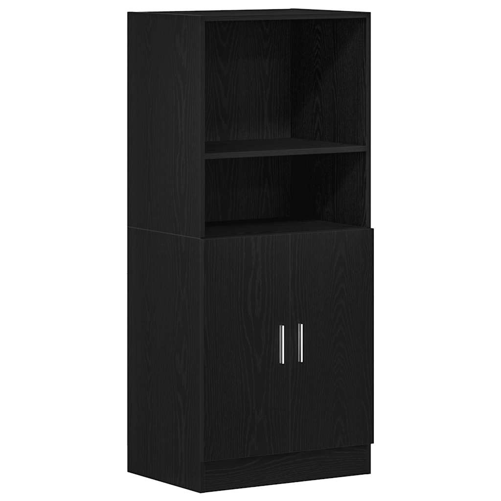 Kitchen Cabinet Black 57x41.5x131.5 cm Wood Material