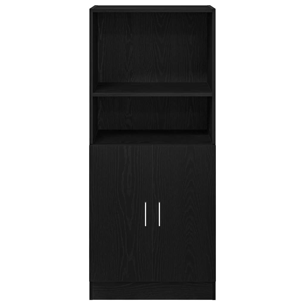 Kitchen Cabinet Black 57x41.5x131.5 cm Wood Material