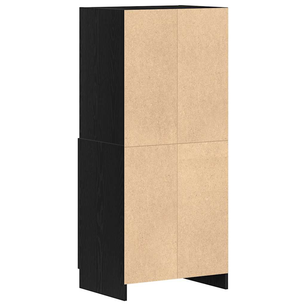 Kitchen Cabinet Black 57x41.5x131.5 cm Wood Material