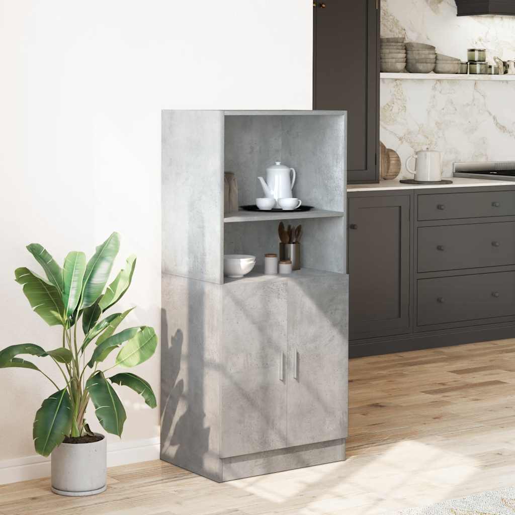 Kitchen Cabinet Concrete Grey 57x41.5x131.5 cm Wood Material