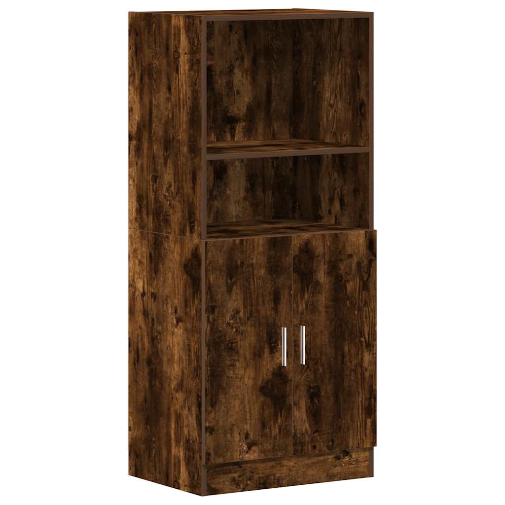 Kitchen Cabinet Smoked Oak 57x41.5x131.5 cm Wood Material