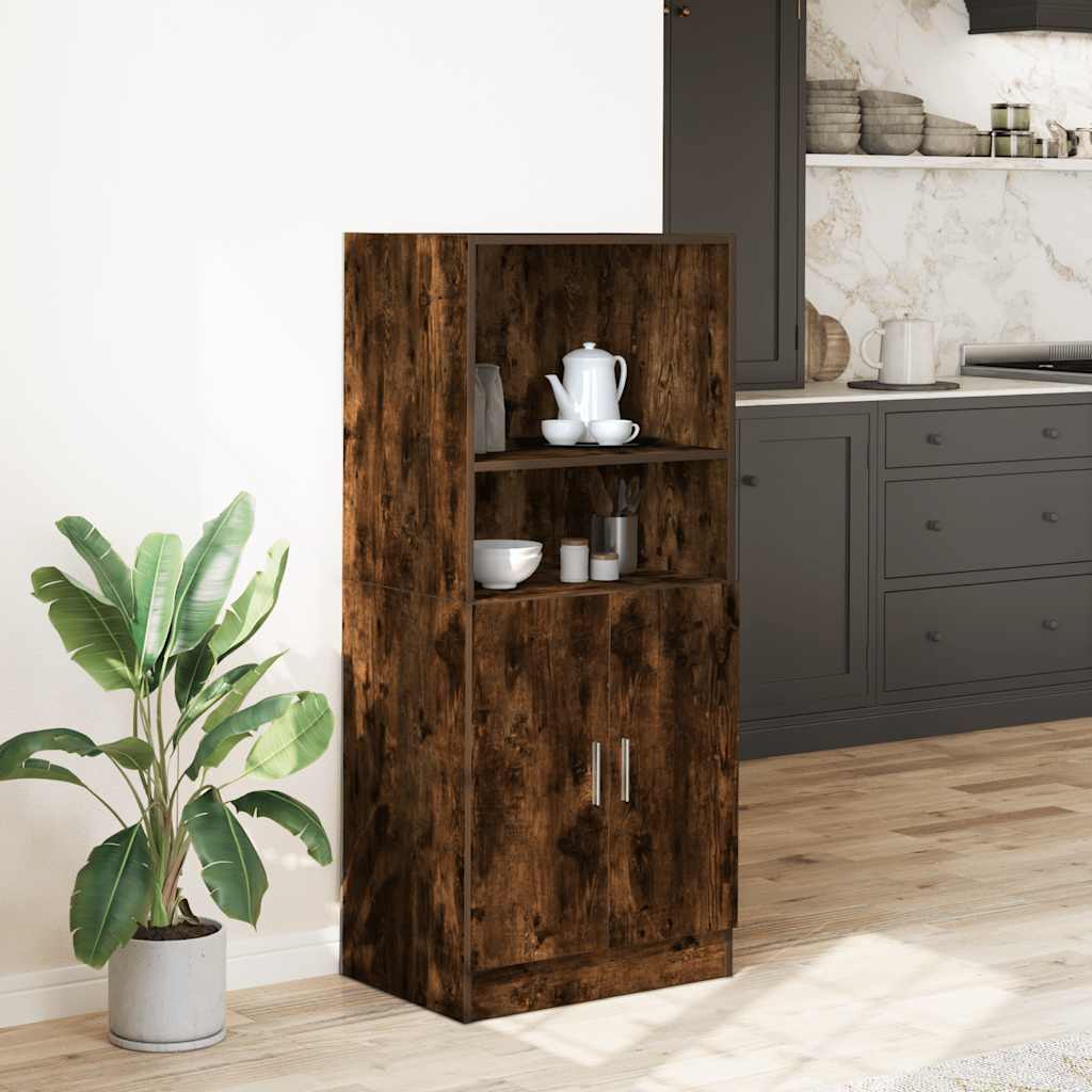 Kitchen Cabinet Smoked Oak 57x41.5x131.5 cm Wood Material