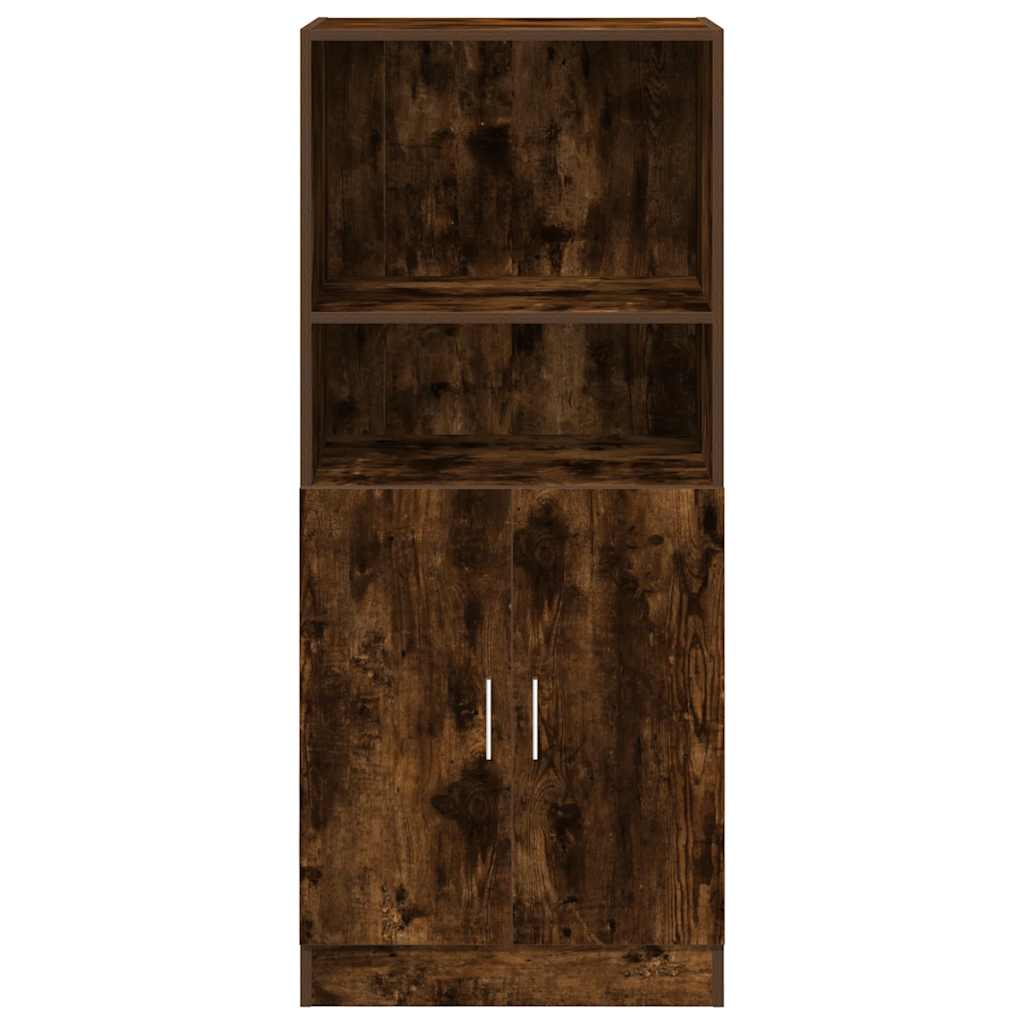 Kitchen Cabinet Smoked Oak 57x41.5x131.5 cm Wood Material