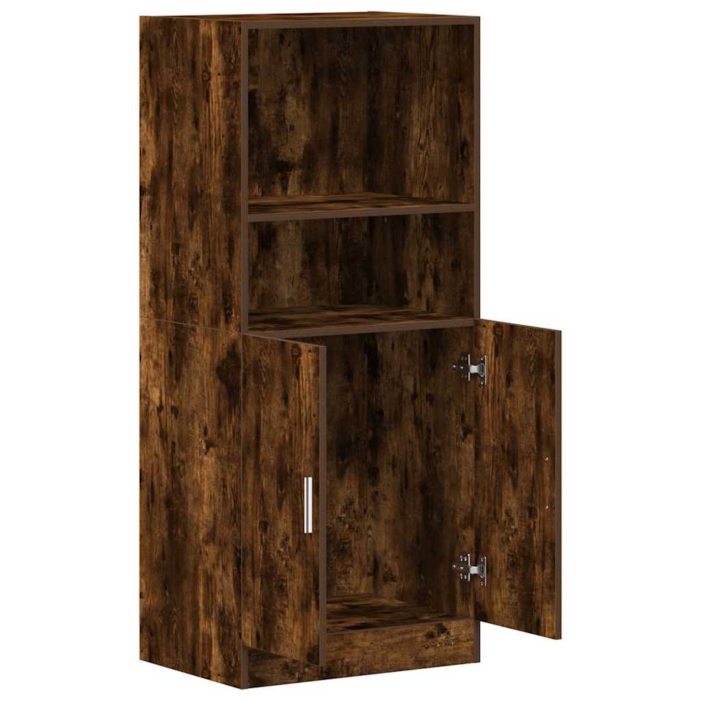 Kitchen Cabinet Smoked Oak 57x41.5x131.5 cm Wood Material