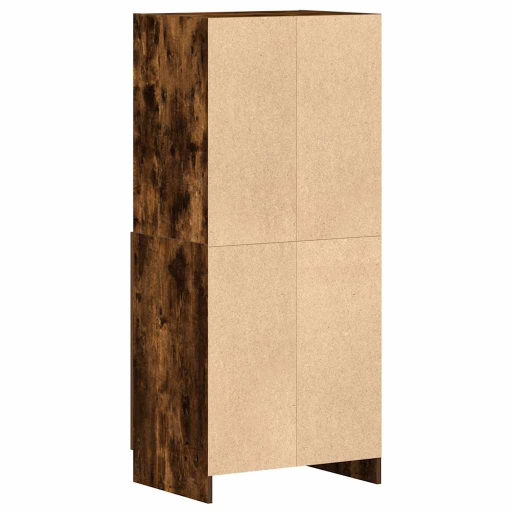 Kitchen Cabinet Smoked Oak 57x41.5x131.5 cm Wood Material