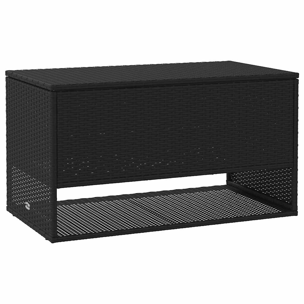 Outdoor-Kissenbox Schwarz 100x55x55,5 cm Poly Rattan