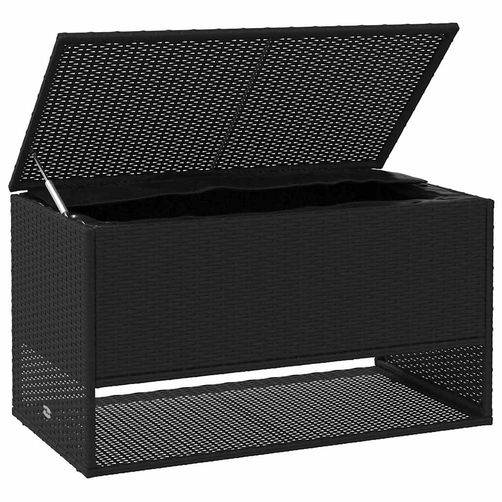 Outdoor-Kissenbox Schwarz 100x55x55,5 cm Poly Rattan