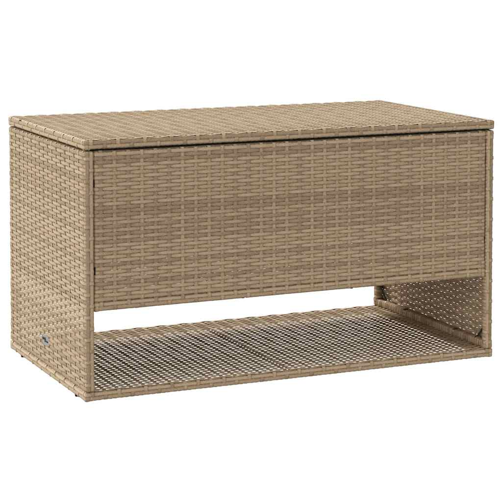 Outdoor-Kissenbox Beige 100x55x55,5 cm Poly Rattan