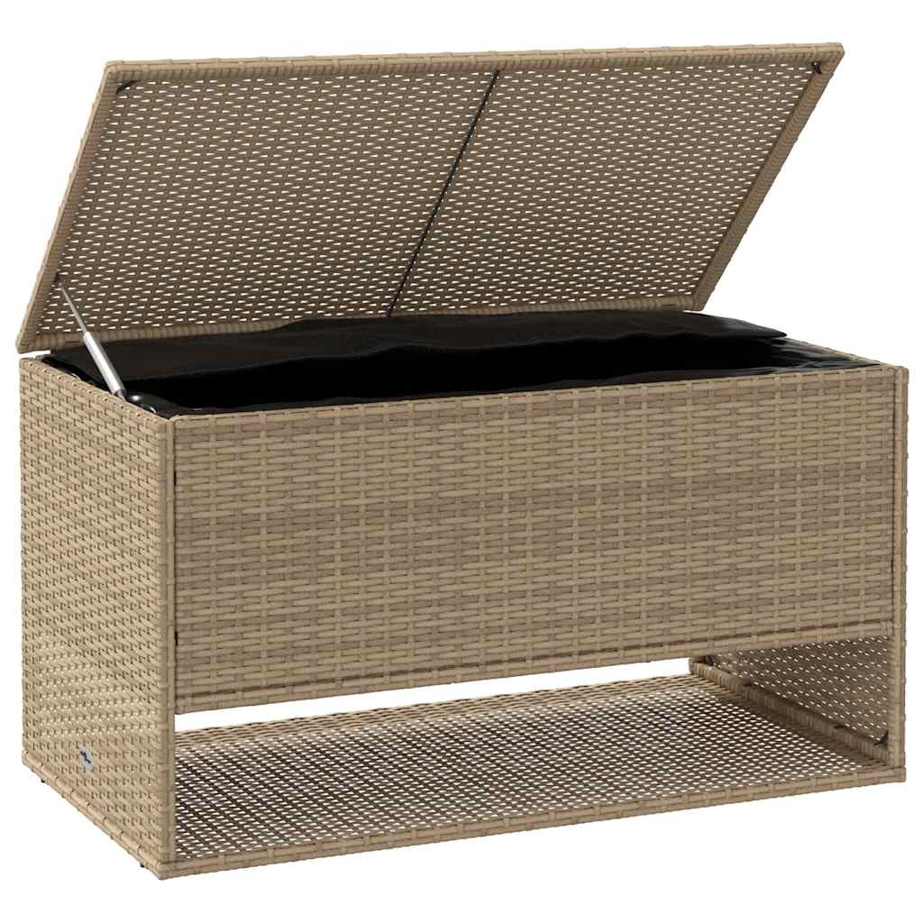 Outdoor-Kissenbox Beige 100x55x55,5 cm Poly Rattan