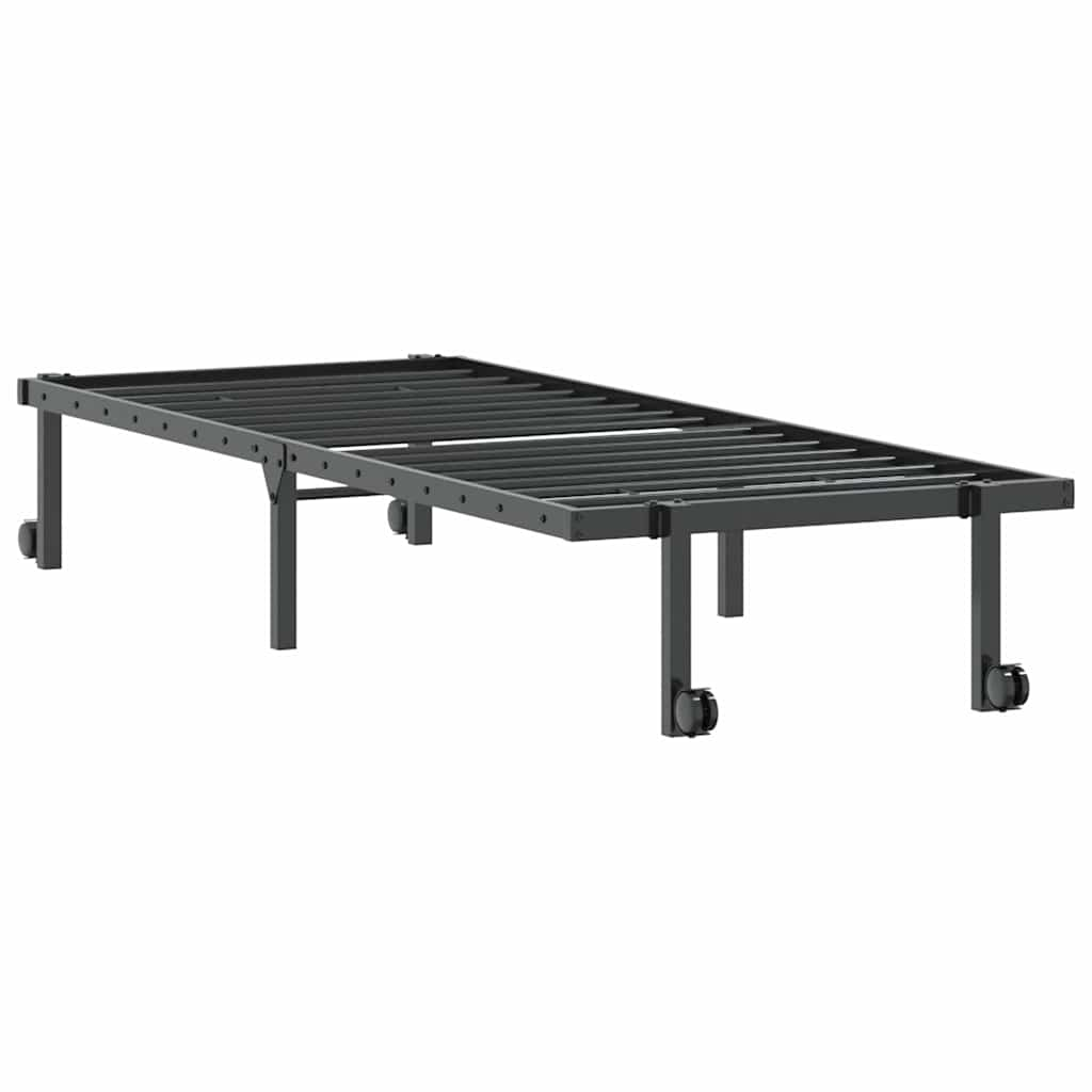 Bed frame without mattress Foldable Black 75x190 cm Steel