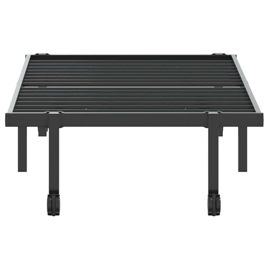 Bettgestell ohne Matratze Klappbar Schwarz 75x190 cm Stahl