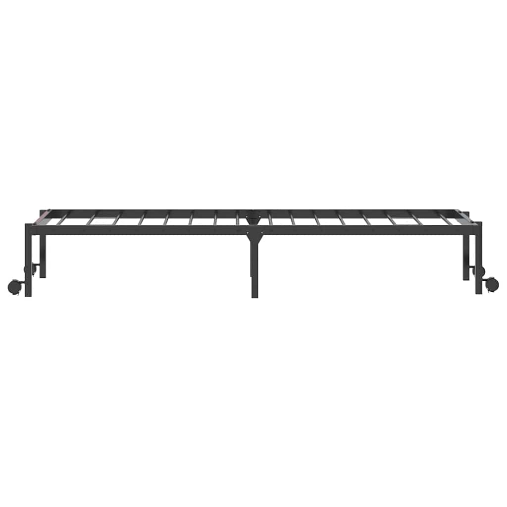 Bed frame without mattress Foldable Black 75x190 cm Steel