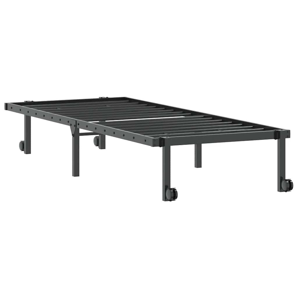 Bettgestell ohne Matratze Klappbar Schwarz 75x190 cm Stahl