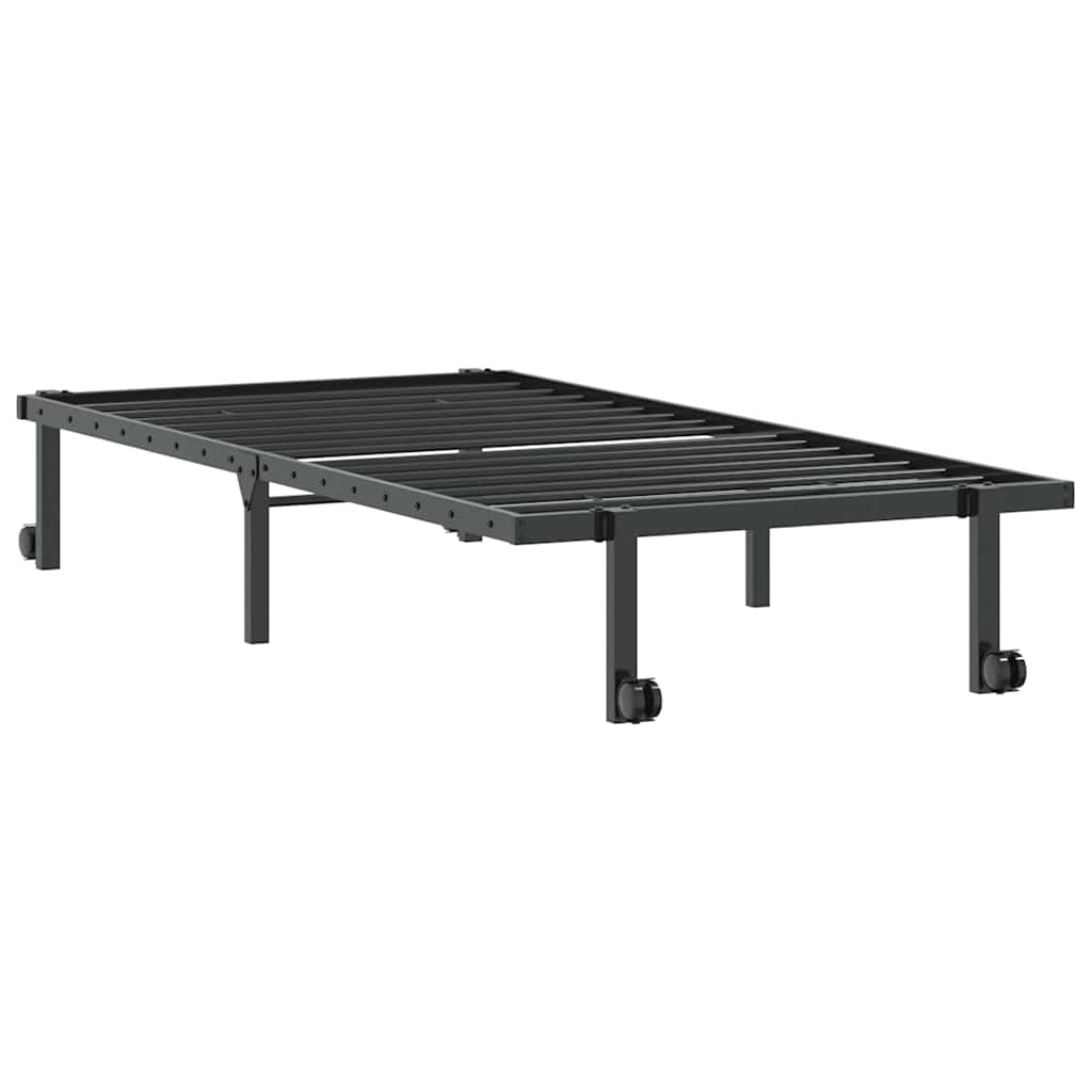 Bettgestell ohne Matratze Klappbar Schwarz 90x190 cm Stahl