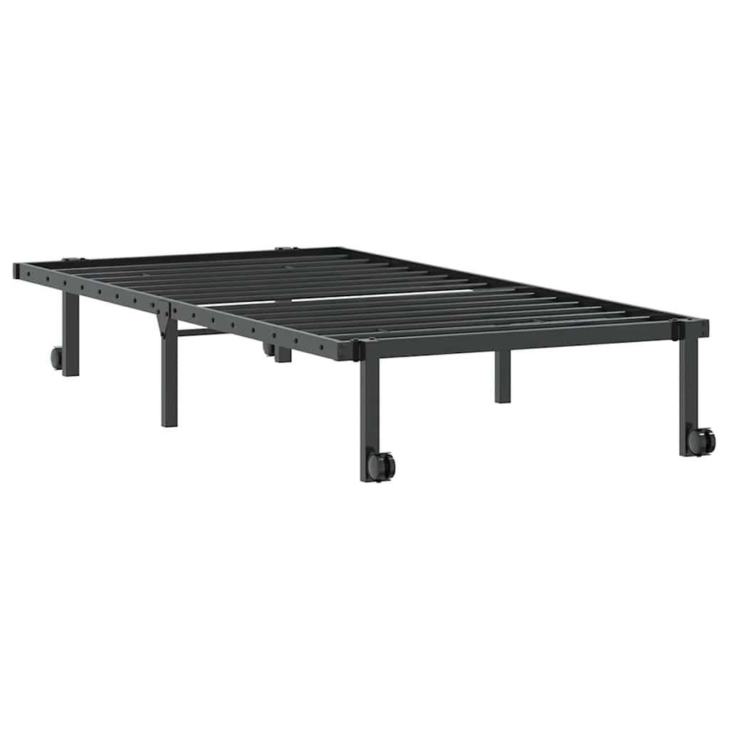 Bettgestell ohne Matratze Klappbar Schwarz 90x190 cm Stahl