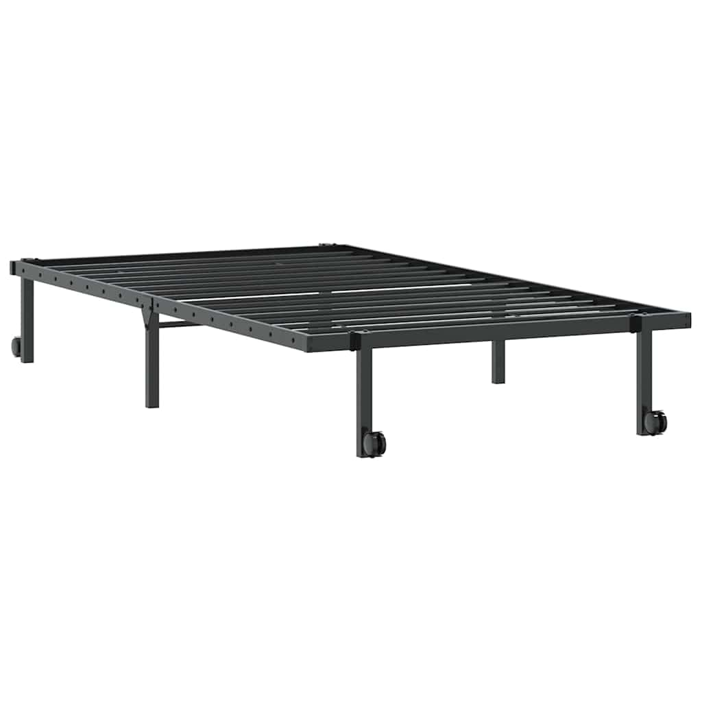 Bettgestell ohne Matratze Klappbar Schwarz 100x190 cm Stahl