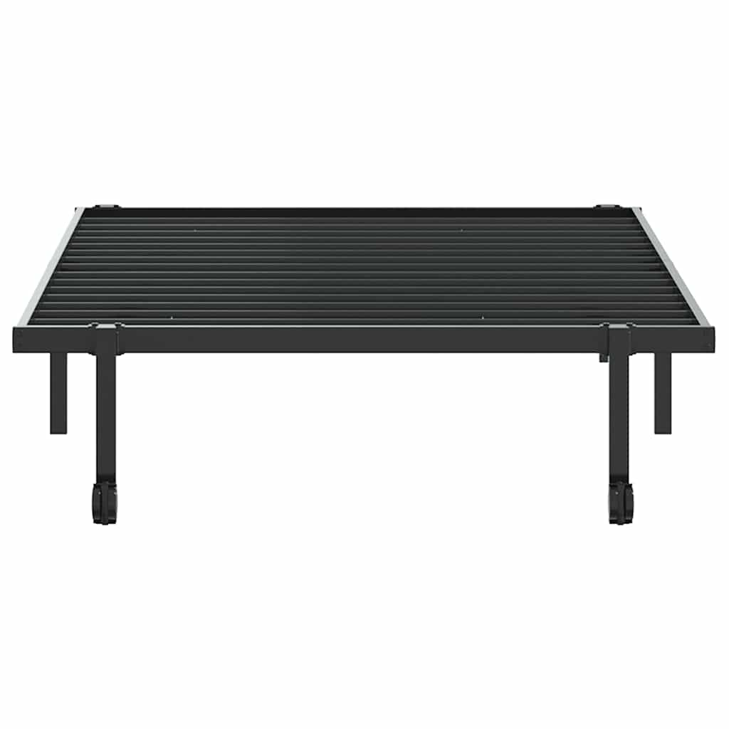 Bettgestell ohne Matratze Klappbar Schwarz 100x190 cm Stahl