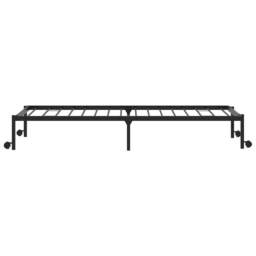 Bettgestell ohne Matratze Klappbar Schwarz 100x190 cm Stahl