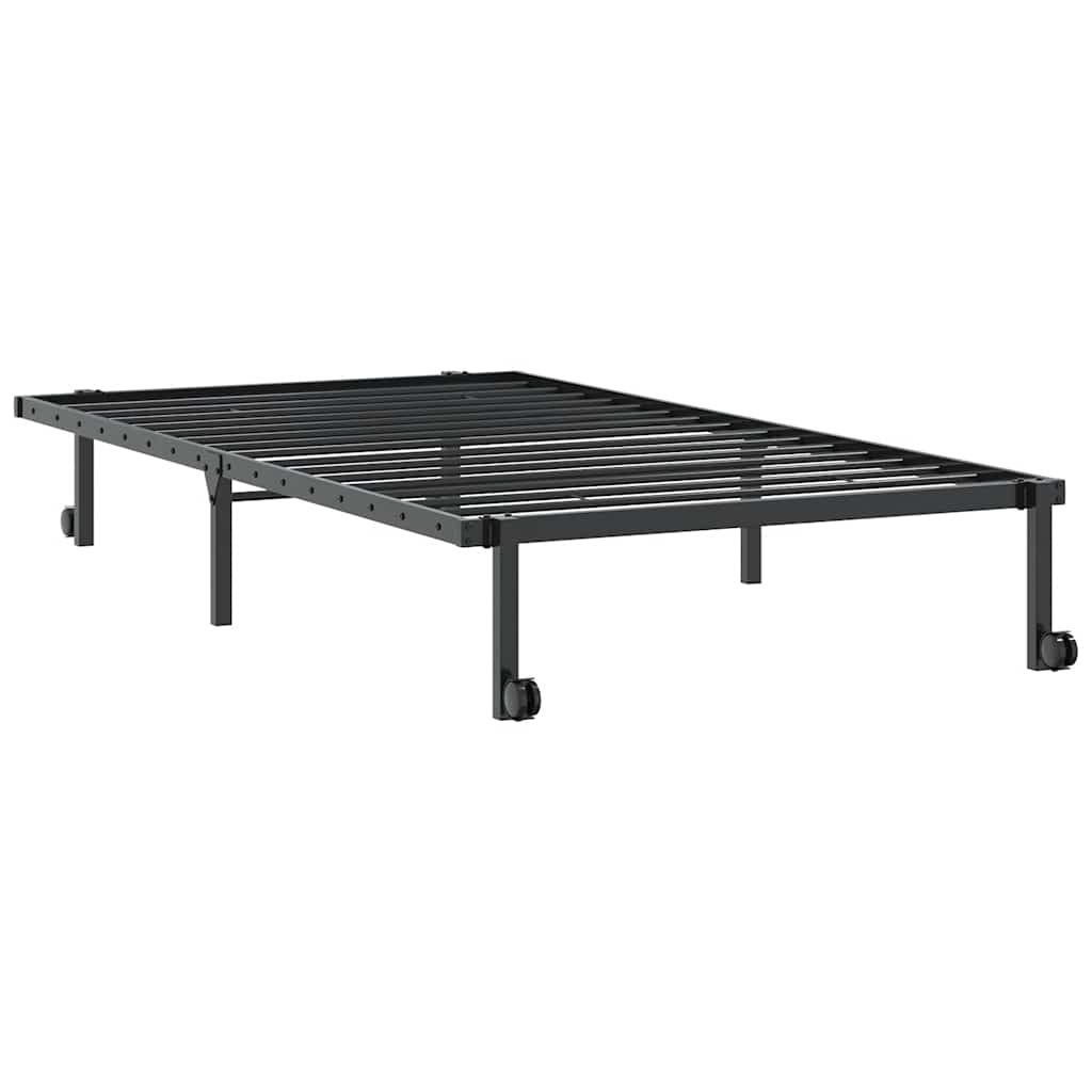 Bettgestell ohne Matratze Klappbar Schwarz 100x190 cm Stahl