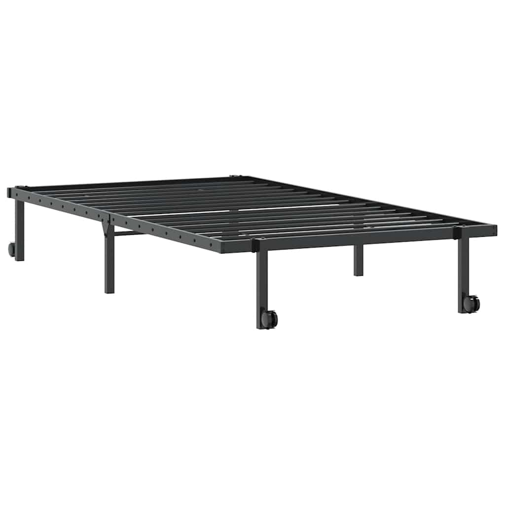 Bed frame without mattress Foldable Black 100x200 cm Steel