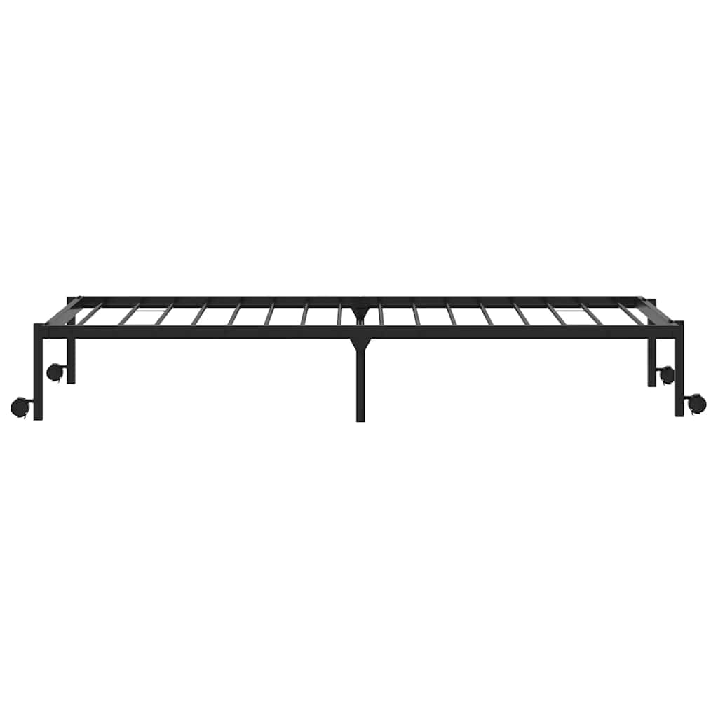 Bed frame without mattress Foldable Black 100x200 cm Steel