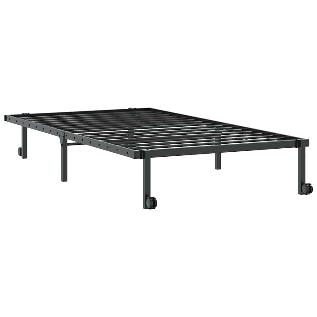 Bed frame without mattress Foldable Black 100x200 cm Steel