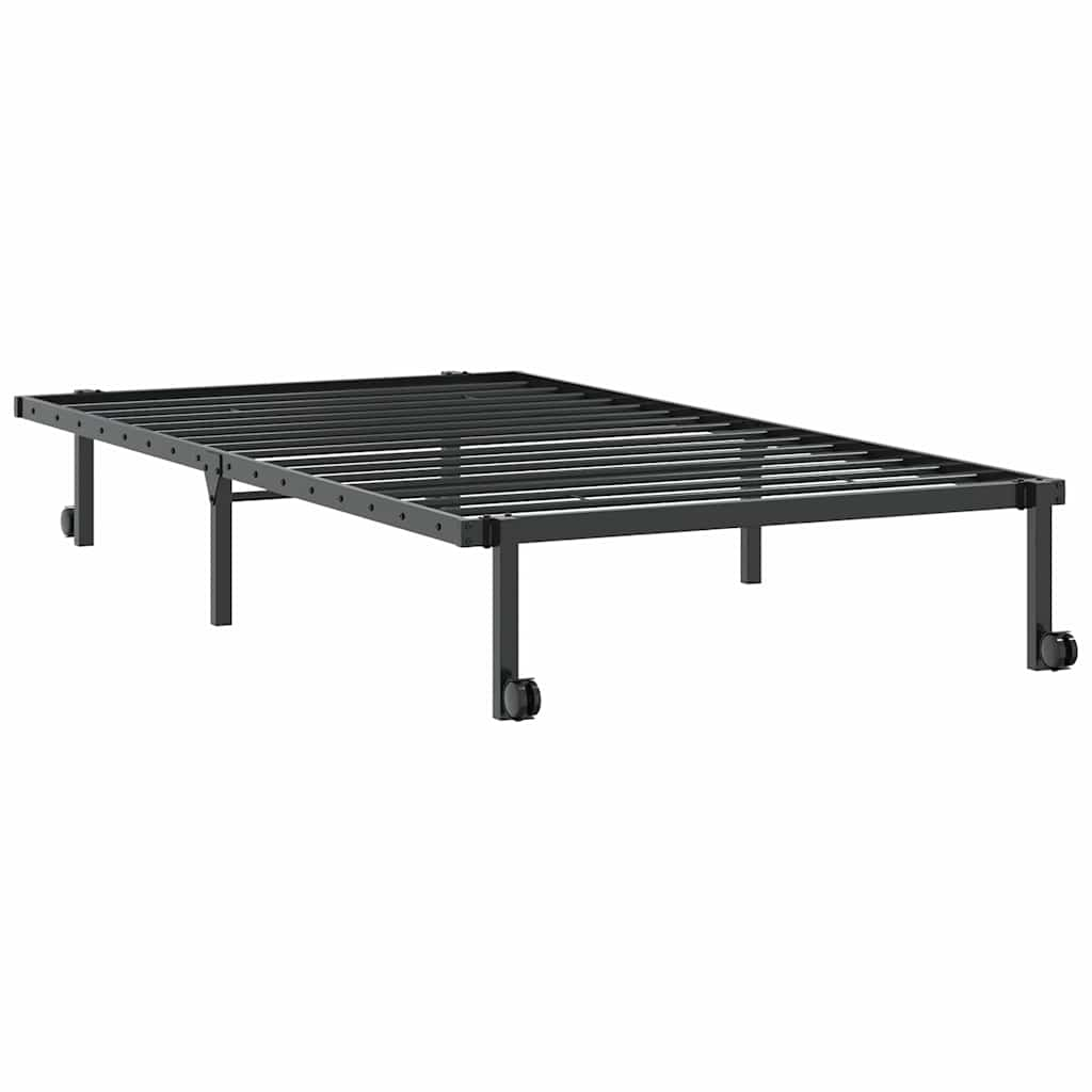 Bed frame without mattress Foldable Black 107x203 cm Steel