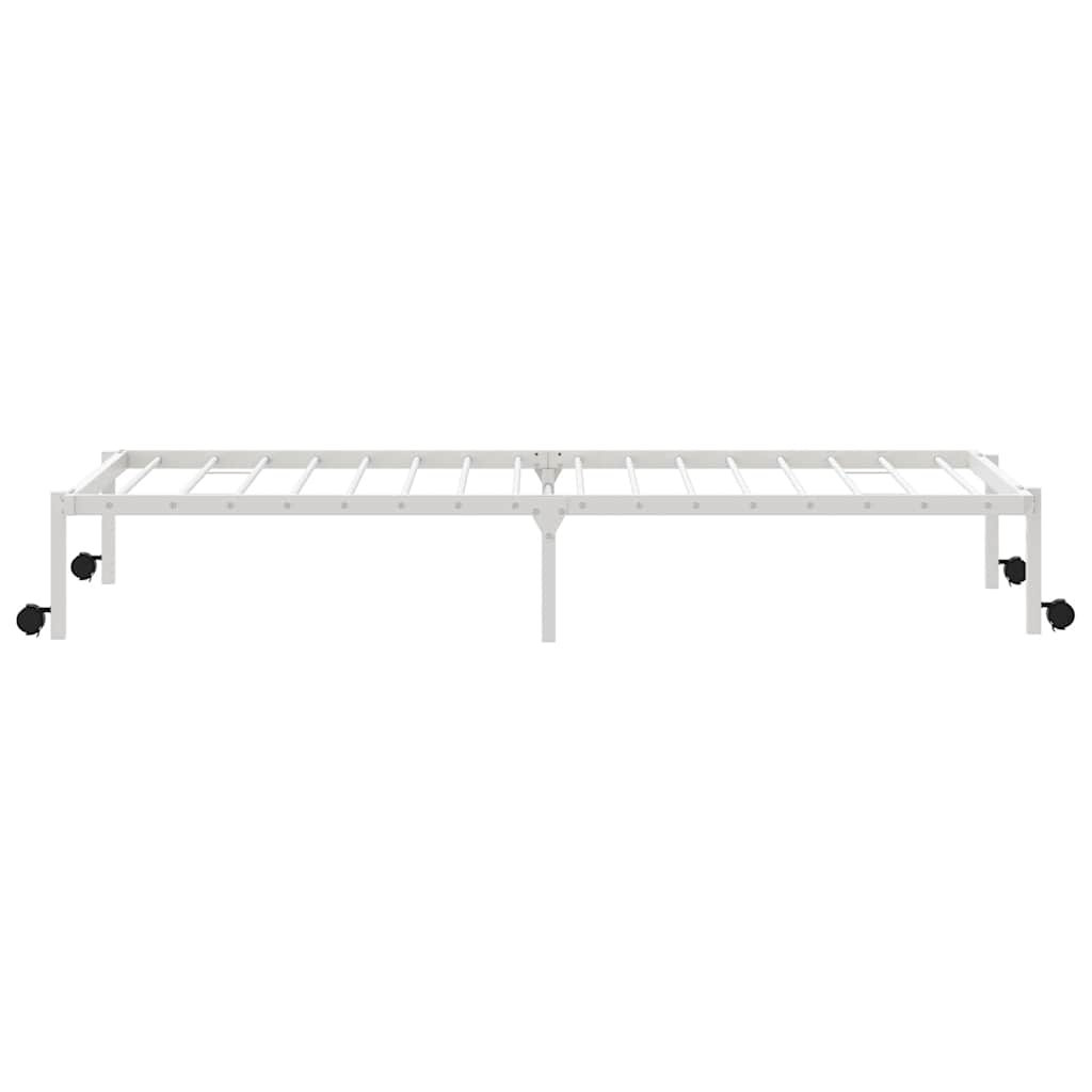 Bed frame without mattress Foldable White 75x190 cm Steel